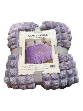 Rafah Soft Blanket king size, new lavender